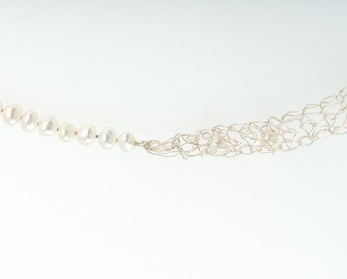 Perlen-Collier mit 925er Silber