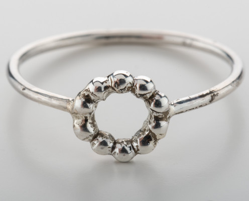Perlenring oder Kugelring aus 925er Silber - Preis: 42,-€